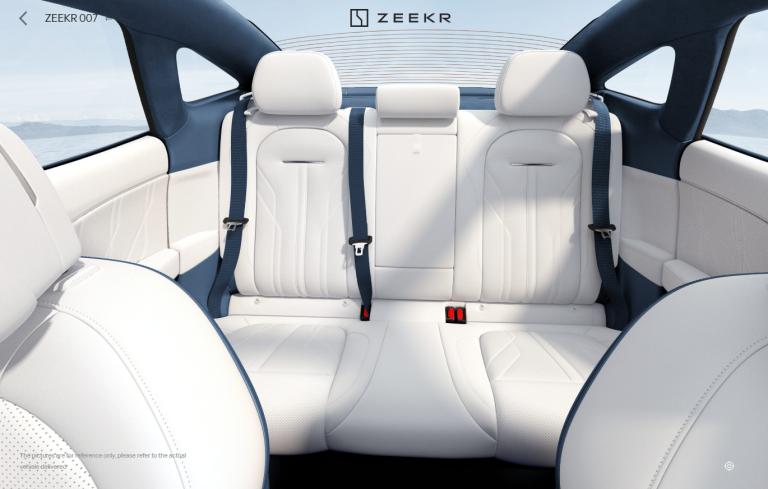 Zeekr 007 Grey blue Nappa leather interior - Zeekr Heaven